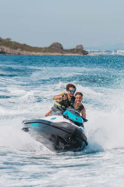 Andratx: Cala en Basset Beach and Caves Jet Ski Tour - Meeting at La Cantina and How the 60 Minutes Plays Out
