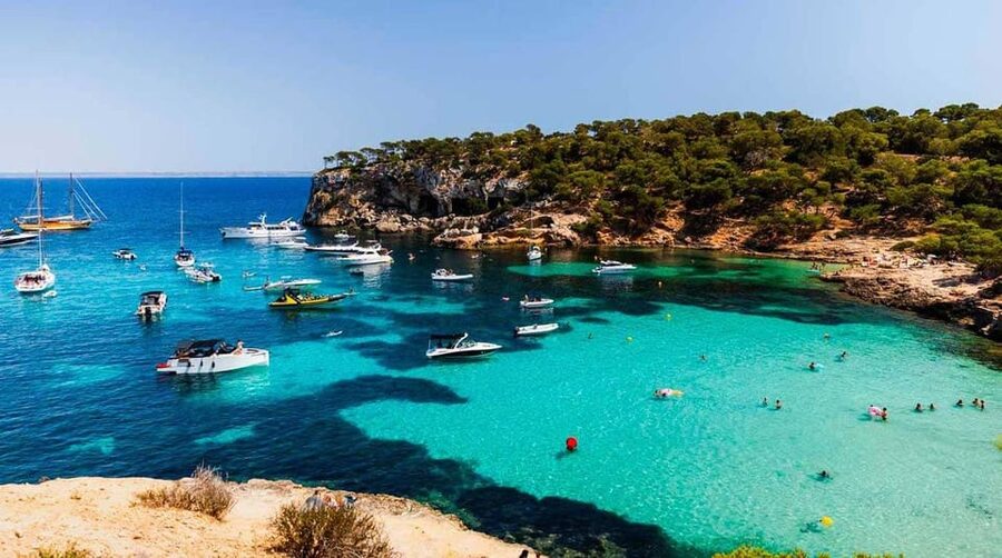 From Palma: Portal Vells Beach and Cave SUP & Snorkel Tour - From pickup to Playa de Portals Vells: the beach portion is the main event