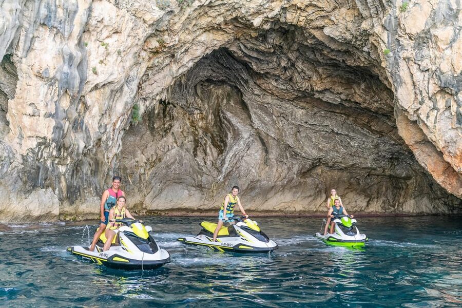 Mallorca Alcudia: Jack Sparrow Cave Jet Ski Tour - Jack Sparrow’s Cave: snorkel gear, rock formations, and close-up moments