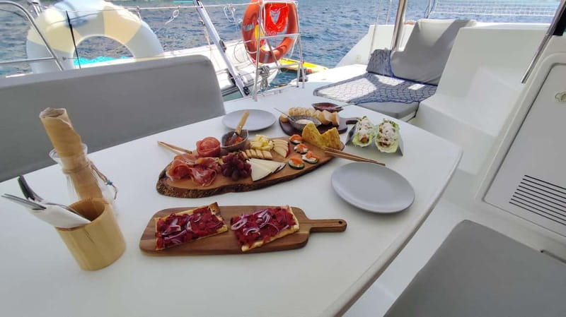 Mallorca: Catamaran Boat Tour with Tapas - Camp de Mar swim stop, where you use the gear and actually get time in the water