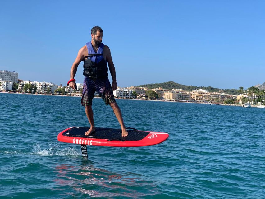 Port d'Alcúdia: Electric Foil Experience with Instructor - From belly position to standing: how the lesson flows