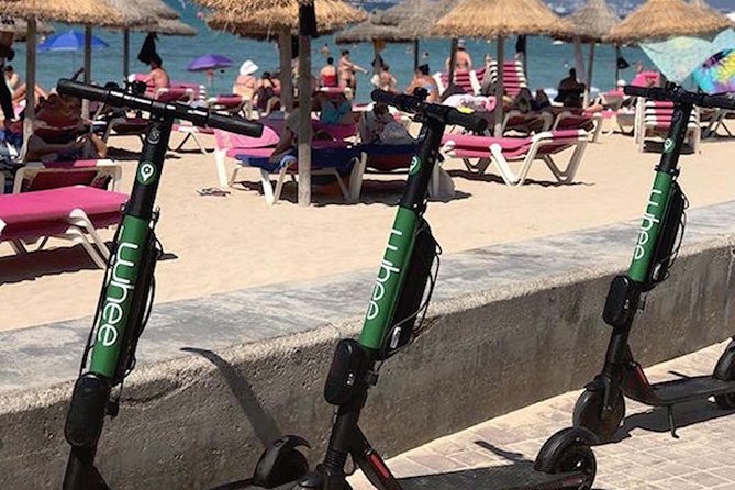 Premium electric Scooter rental with optional delivery - Palma riding with a phone ticket and the WHEE app